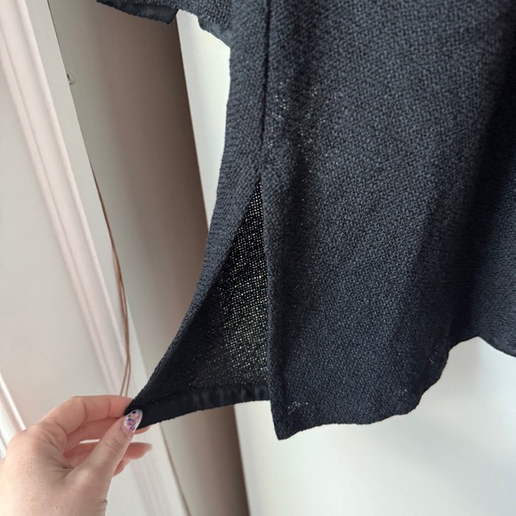 MASAI | COTTON BLEND BOHO BLACK POCKET DOUBLE BUTTON OPEN SLIT CARDIGAN SHACKET - Picture 10 of 10